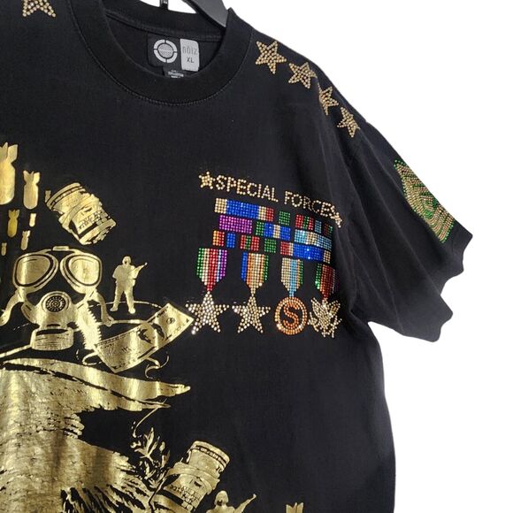 VTG XL MEN T-SHIRT GRAPHIC TEE 90S Y2K HIP HOP BLING STUDDED CONCERT RAPPER NOIZ - Picture 2 of 7